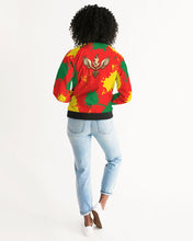 Load image into Gallery viewer, SPLASH FEMALE/RASTA - RED Women's Bomber Jacket