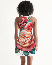 Load image into Gallery viewer, ROSE FLOWERY DRESS - WHITE Women's All-Over Print Racerback Dress