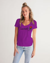 Load image into Gallery viewer, CONCRETE ROSE GOLD - PURPLE Women's V-Neck Tee