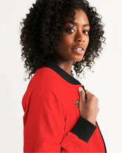 Load image into Gallery viewer, LIFE A GAMBLE. LETS PLAY - RED FEMALE JACKET Women's Bomber Jacket