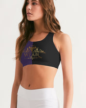 Load image into Gallery viewer, SF WEAR 2 TONE Athletic Wear Top - black/purple Women's Seamless Sports Bra
