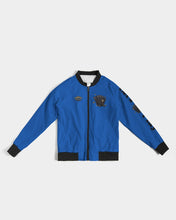 Load image into Gallery viewer, LIFE A GAMBLE. LETS PLAY - BLUE FEMALE JACKET Women's Bomber Jacket