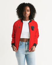 Load image into Gallery viewer, LIFE A GAMBLE. LETS PLAY - RED FEMALE JACKET Women's Bomber Jacket