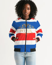 Load image into Gallery viewer, PATRIOT 2 TONE (SF WEARS 3 TONE) - RED/WHIE/BLUE Women's Bomber Jacket