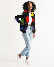 Load image into Gallery viewer, SPLASH FEMALE - BLACK Women's Bomber Jacket