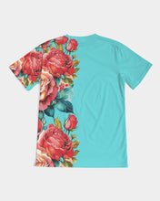 Load image into Gallery viewer, LEFTSIDE FULLY ROSE - TURQUOISE Men's Tee