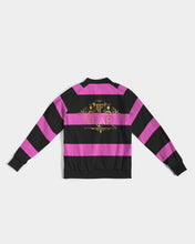 Load image into Gallery viewer, 2 TONE STRIPES - HOT PINK/BLACK Women's Bomber Jacket