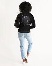 Load image into Gallery viewer, LIFE A GAMBLE, LETS PLAY - BLACK FEMALE JACKET Women's Bomber Jacket