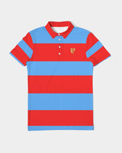 Load image into Gallery viewer, SF 2 TONE POLO - SKY BLUE/RED Men's Slim Fit Short Sleeve Polo