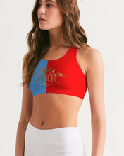 Load image into Gallery viewer, SF WEAR 2 TONE Athletic Wear Top - Red/Carolina Blue Women's Seamless Sports Bra