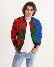 Load image into Gallery viewer, RIGHT SIDE FULLY ROSES JACKET..Blue Men's Bomber Jacket