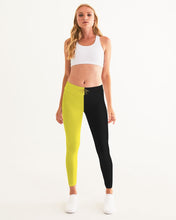 Load image into Gallery viewer, SF WEAR 2 TONE Athletic Wear Top - black/Yellow Women's Yoga Pants