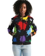Load image into Gallery viewer, SPLASH FEMALE - BLACK Women's Bomber Jacket