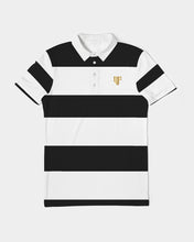 Load image into Gallery viewer, SF 2 TONE POLO - BLACK/WHITE Men's Slim Fit Short Sleeve Polo
