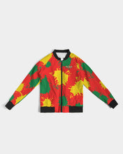 Load image into Gallery viewer, SPLASH FEMALE/RASTA - RED Women's Bomber Jacket