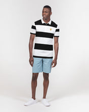 Load image into Gallery viewer, SF 2 TONE POLO - BLACK/WHITE Men's Slim Fit Short Sleeve Polo