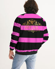 Load image into Gallery viewer, 2 TONE STRIPE - HOT PINK/BLACK Men's Bomber Jacket