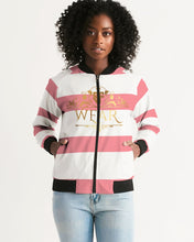 Load image into Gallery viewer, TWO TONE - PINK/WHITE Women's Bomber Jacket