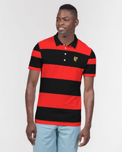 Load image into Gallery viewer, SF 2 TONE POLO - RED/BLACK Men's Slim Fit Short Sleeve Polo