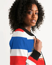 Load image into Gallery viewer, PATRIOT 2 TONE (SF WEARS 3 TONE) - RED/WHIE/BLUE Women's Bomber Jacket