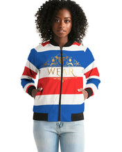 Load image into Gallery viewer, PATRIOT 2 TONE (SF WEARS 3 TONE) - RED/WHIE/BLUE Women's Bomber Jacket