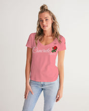 Load image into Gallery viewer, CONCRETE ROSE - PINK Women's V-Neck Tee