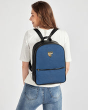 Load image into Gallery viewer, SF BLUE LEATHER - BACKPACK Classic Faux Leather Backpack