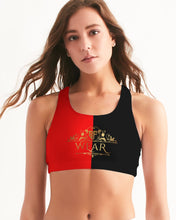 Load image into Gallery viewer, SF WEAR 2 TONE Athletic Wear Top - Red/Black Women's Seamless Sports Bra