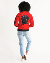Load image into Gallery viewer, LIFE A GAMBLE. LETS PLAY - RED FEMALE JACKET Women's Bomber Jacket