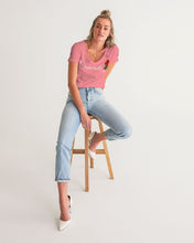Load image into Gallery viewer, CONCRETE ROSE - PINK Women's V-Neck Tee