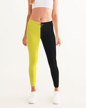 Load image into Gallery viewer, SF WEAR 2 TONE Athletic Wear Top - black/Yellow Women's Yoga Pants