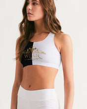 Load image into Gallery viewer, SF WEAR 2 TONE Athletic Wear Top - Black/white Women's Seamless Sports Bra