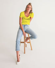 Load image into Gallery viewer, CONCRETE ROSE - YELLOW Women's V-Neck Tee