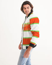 Load image into Gallery viewer, MJ1-2.0 (STEADY FLAME 3 TONE )- ORANGE/WHITE/SHOCKING GREEN Men's Bomber Jacket