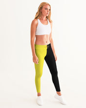 Load image into Gallery viewer, SF WEAR 2 TONE Athletic Wear Top - black/Yellow Women's Yoga Pants