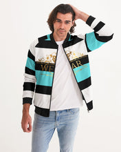 Load image into Gallery viewer, GRIFFEY (SF WEAR 3 TONE) - WHITE/TURQUOISE/BLACK Men's Bomber Jacket