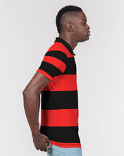 Load image into Gallery viewer, SF 2 TONE POLO - RED/BLACK Men's Slim Fit Short Sleeve Polo