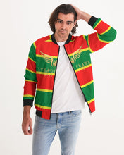 Load image into Gallery viewer, MARLEY (STEADY FLAME 3 TONE) - RED/GREEN/GOLD Men's Bomber Jacket