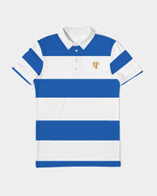Load image into Gallery viewer, SF 2 TONE POLO - BLUE/WHITE Men's Slim Fit Short Sleeve Polo