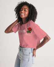 Load image into Gallery viewer, CONCRETE ROSE -PINK Women's Lounge Cropped Tee