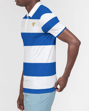 Load image into Gallery viewer, SF 2 TONE POLO - BLUE/WHITE Men's Slim Fit Short Sleeve Polo
