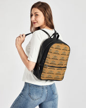 Load image into Gallery viewer, STEADY FLAME LEATHER BACKPACK -BROWN Classic Faux Leather Backpack