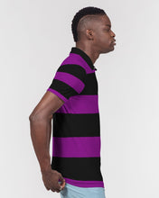 Load image into Gallery viewer, SF 2 TONE POLO - PURPLE/BLACK Men's Slim Fit Short Sleeve Polo