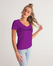 Load image into Gallery viewer, CONCRETE ROSE GOLD - PURPLE Women's V-Neck Tee