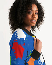 Load image into Gallery viewer, SPLASH FEMALE - BLUE Women's Bomber Jacket