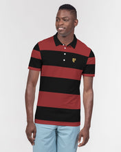 Load image into Gallery viewer, SF 2 TONE POLO - BLACK/BURGUNDY Men's Slim Fit Short Sleeve Polo