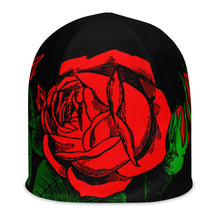 Load image into Gallery viewer, BLACK ROSE BEANIE
