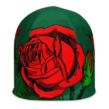 Load image into Gallery viewer, GREEN ROSE BEANIE