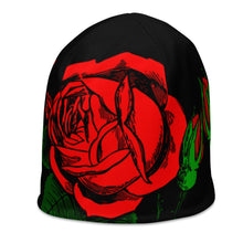 Load image into Gallery viewer, BLACK ROSE BEANIE
