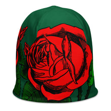 Load image into Gallery viewer, GREEN ROSE BEANIE